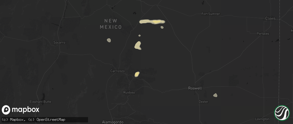 Hail map in Capitan, NM on June 24, 2026