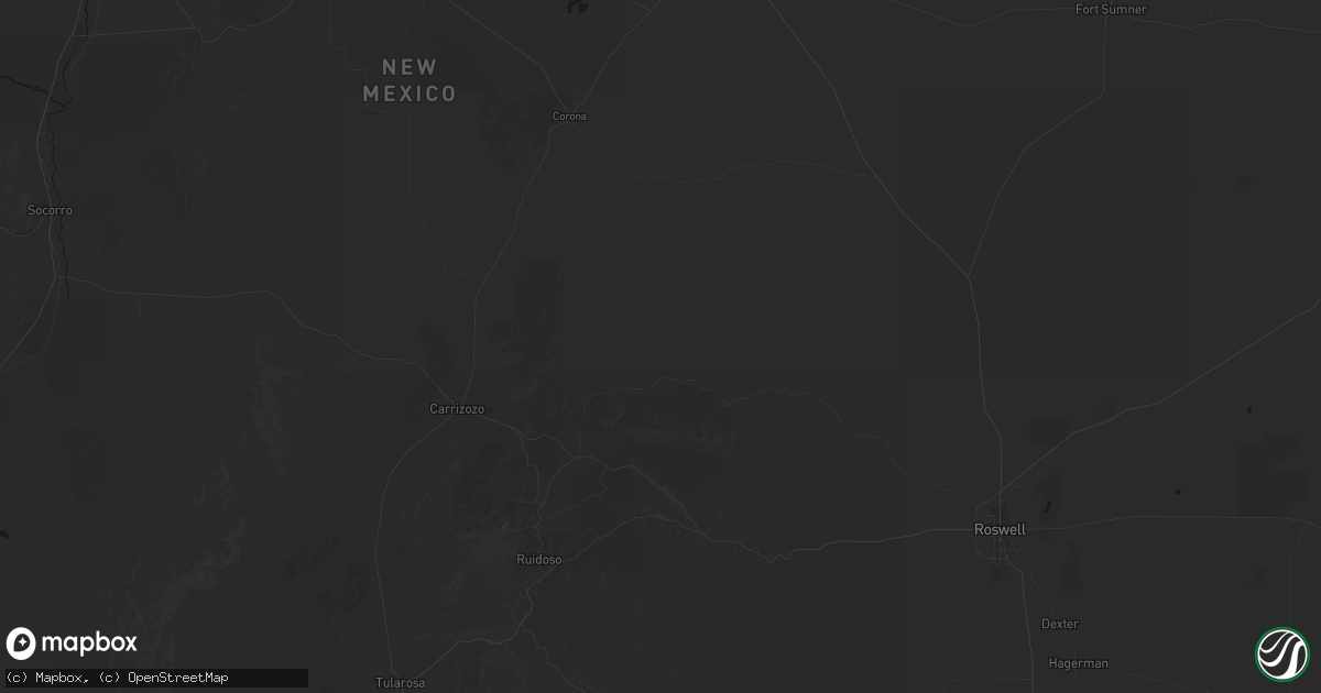 Hail map in Capitan, NM on June 24, 2026