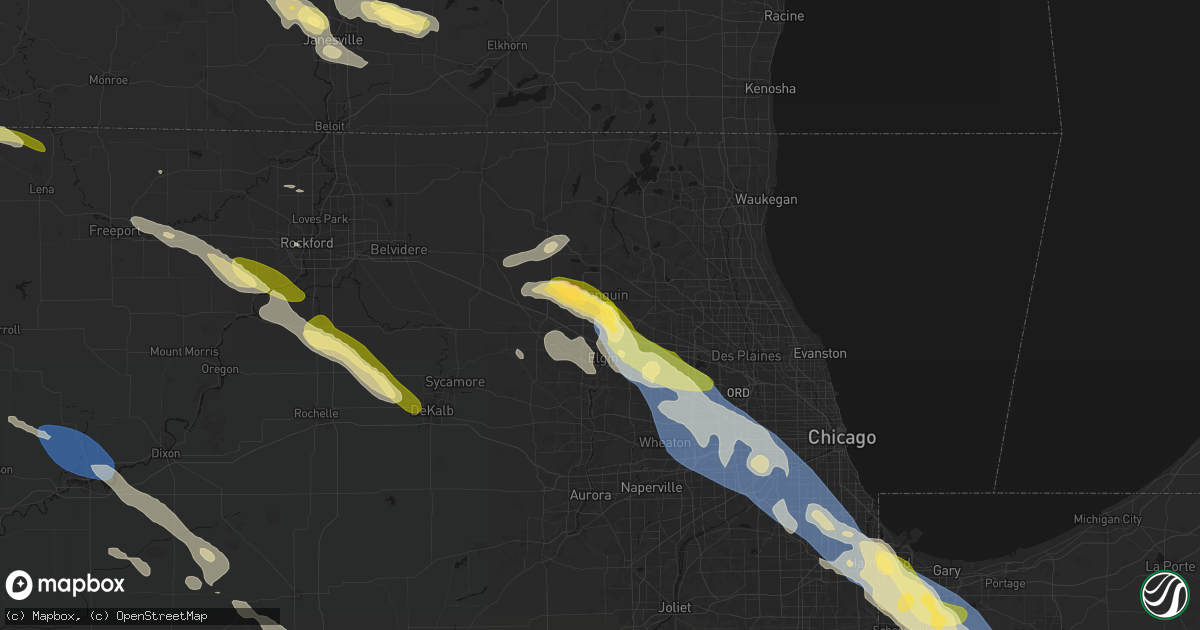 Hail map in Carpentersville, IL on June 24, 2026