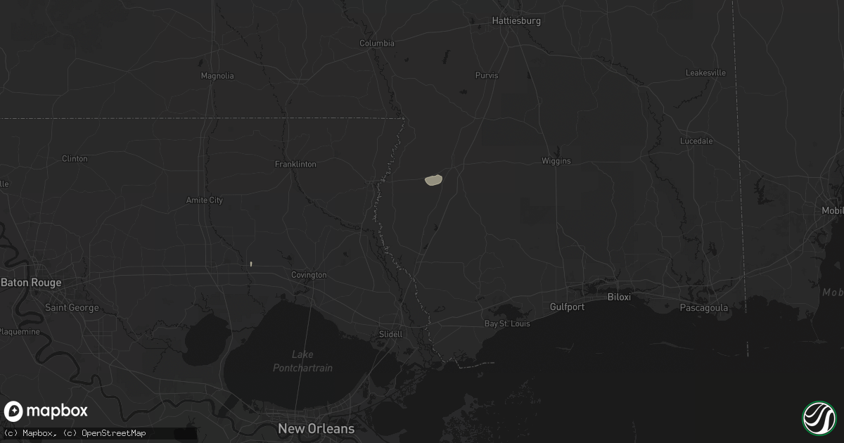Hail map in Carriere, MS on June 24, 2026