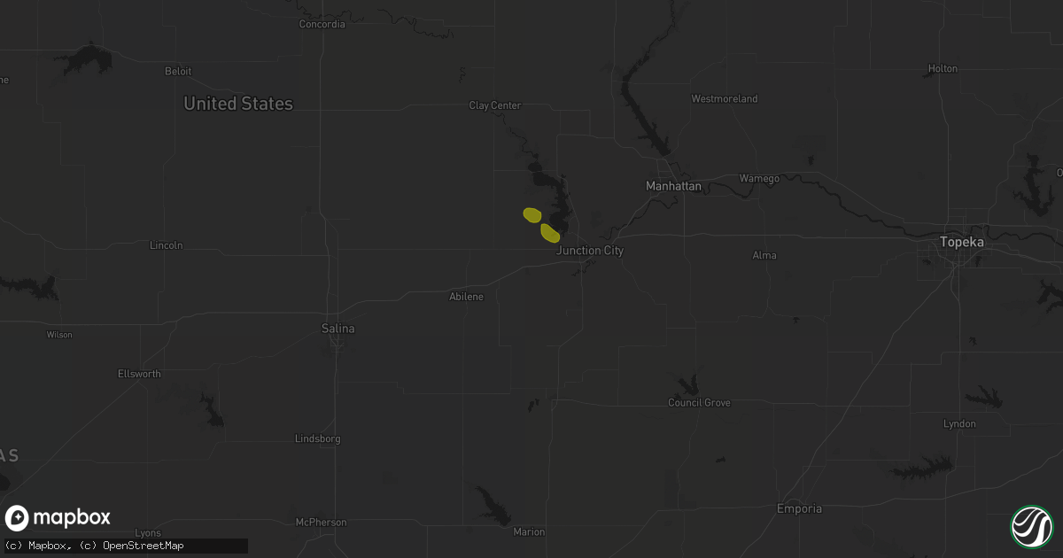 Hail map in Chapman, KS on June 24, 2026