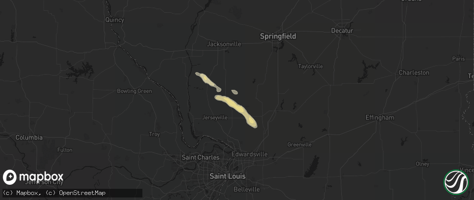 Hail map in Chesterfield, IL on June 24, 2026
