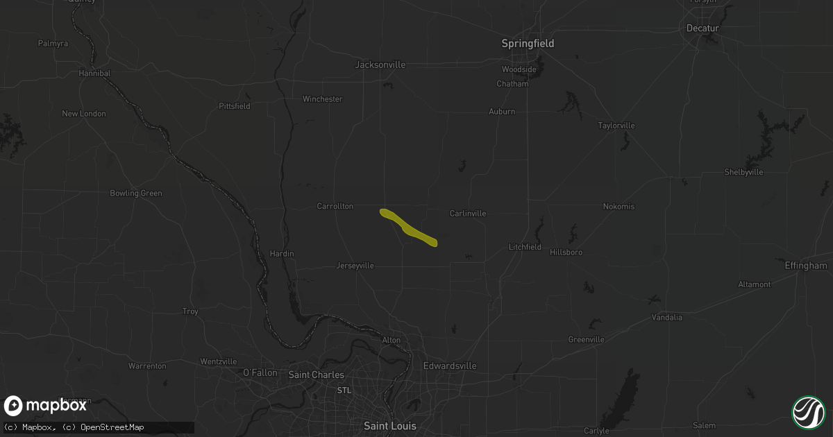Hail map in Chesterfield, IL on June 24, 2026