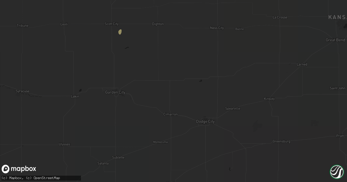 Hail map in Cimarron, KS on June 24, 2026