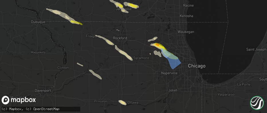 Hail map in Clare, IL on June 24, 2026
