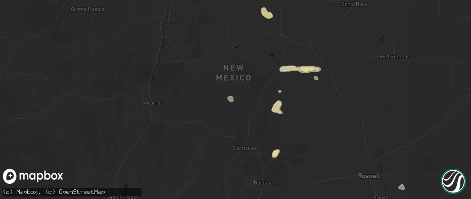 Hail map in Claunch, NM on June 24, 2026