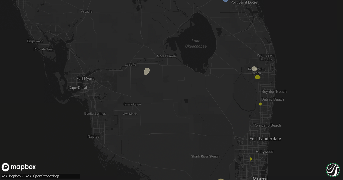 Hail map in Clewiston, FL on June 24, 2026