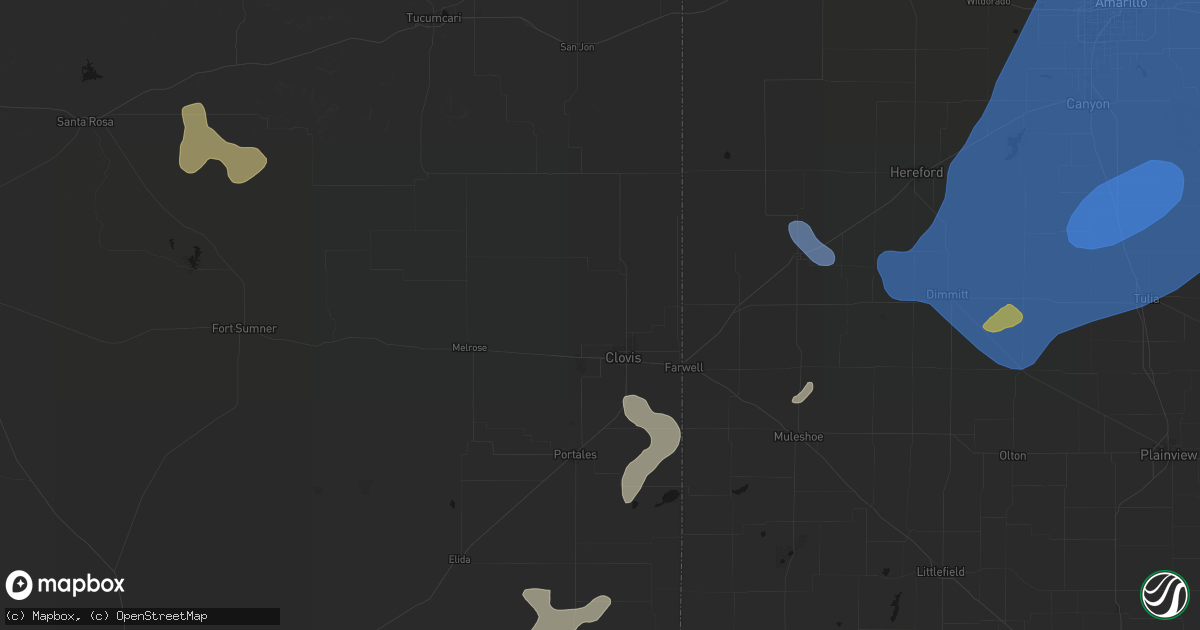 Hail map in Clovis, NM on June 24, 2026