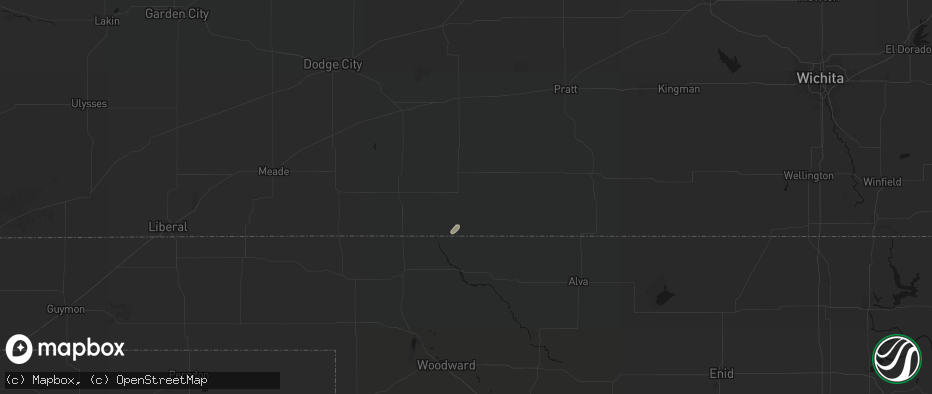 Hail map in Coldwater, KS on June 24, 2026