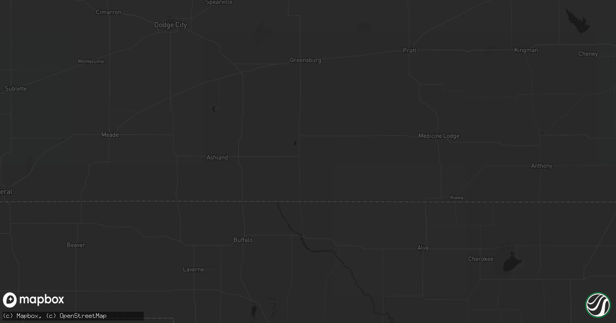 Hail map in Coldwater, KS on June 24, 2026