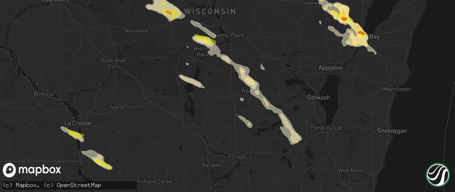 Hail map in Coloma, WI on June 24, 2026