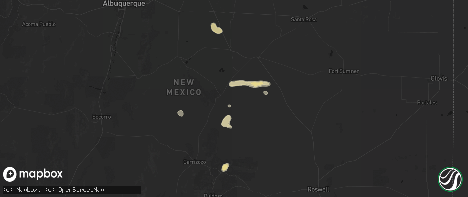 Hail map in Corona, NM on June 24, 2026