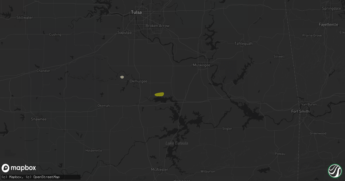 Hail map in Council Hill, OK on June 24, 2026