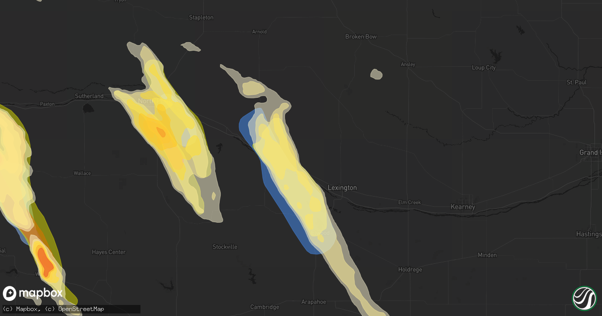 Hail map in Cozad, NE on June 24, 2026