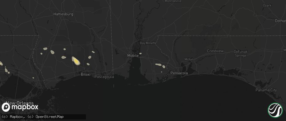 Hail map in Daphne, AL on June 24, 2026