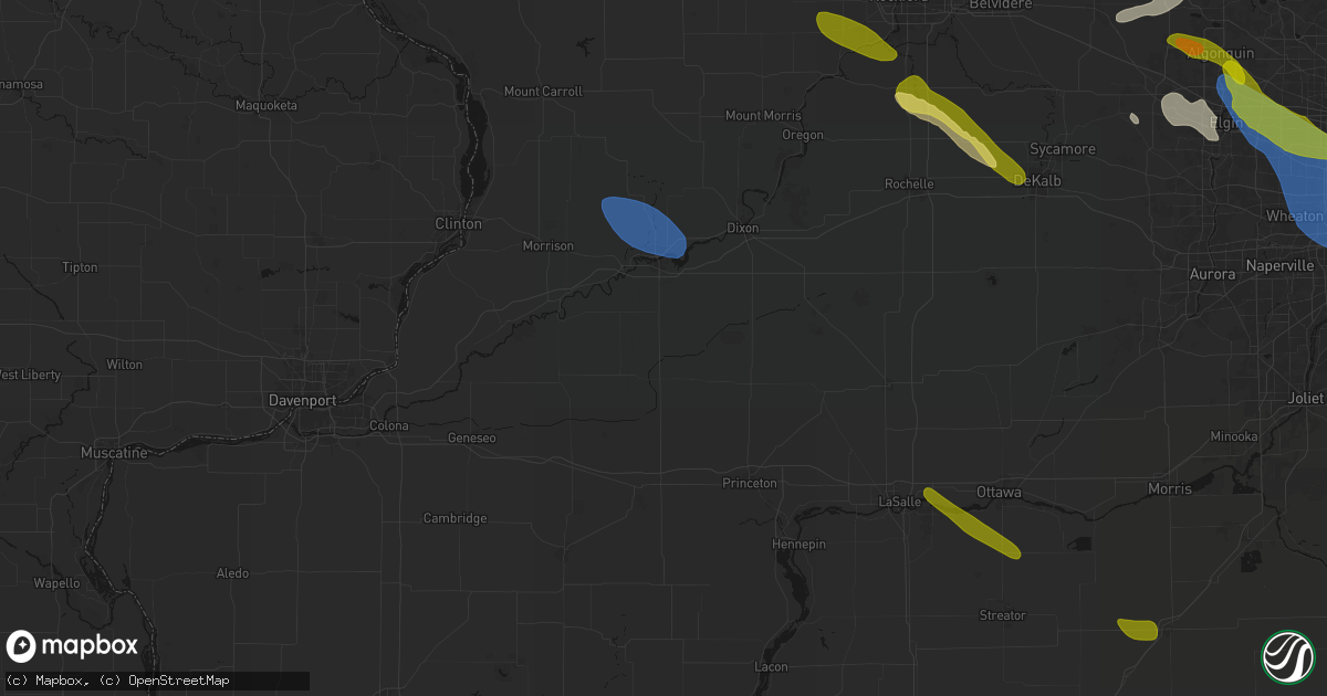 Hail map in Deer Grove, IL on June 24, 2026