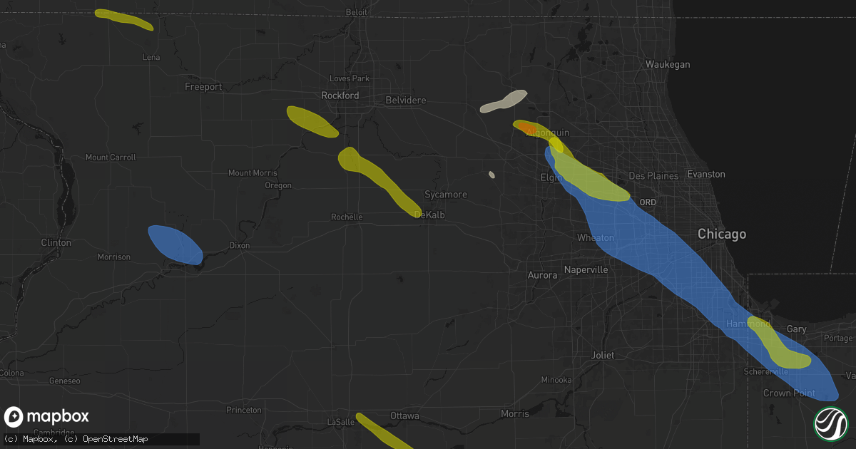 Hail map in Dekalb, IL on June 24, 2026