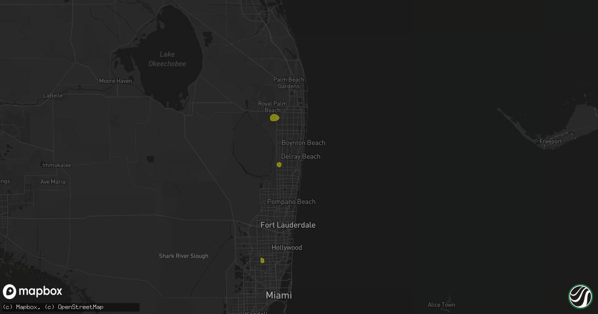 Hail map in Delray Beach, FL on June 24, 2026