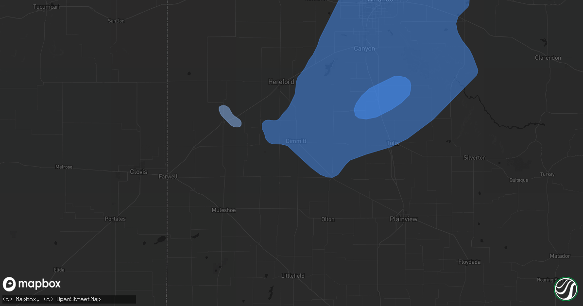 Hail map in Dimmitt, TX on June 24, 2026
