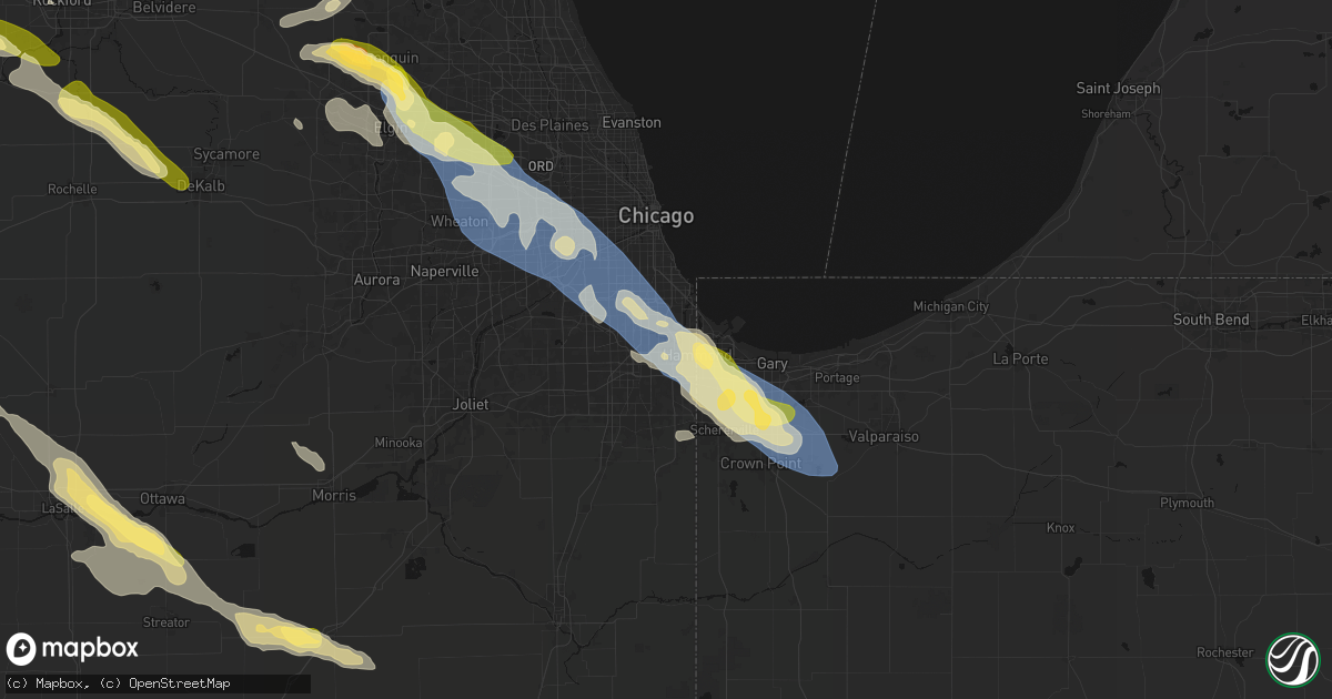 Hail map in Dolton, IL on June 24, 2026
