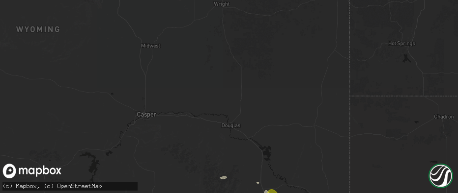 Hail map in Douglas, WY on June 24, 2026