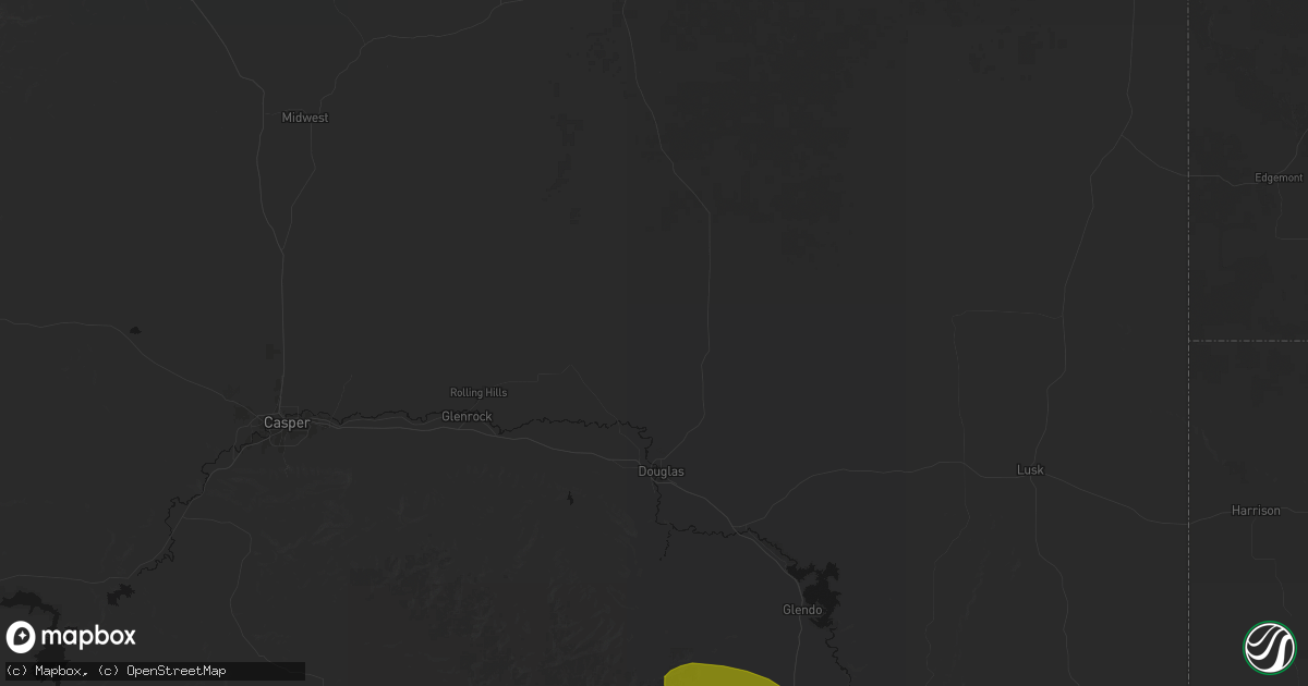Hail map in Douglas, WY on June 24, 2026