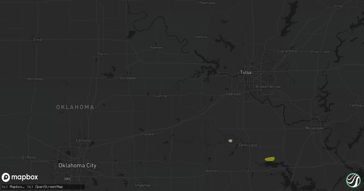 Hail map in Drumright, OK on June 24, 2026