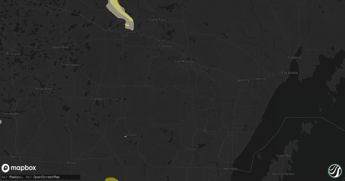 Hail map in Dunbar, WI on June 24, 2026