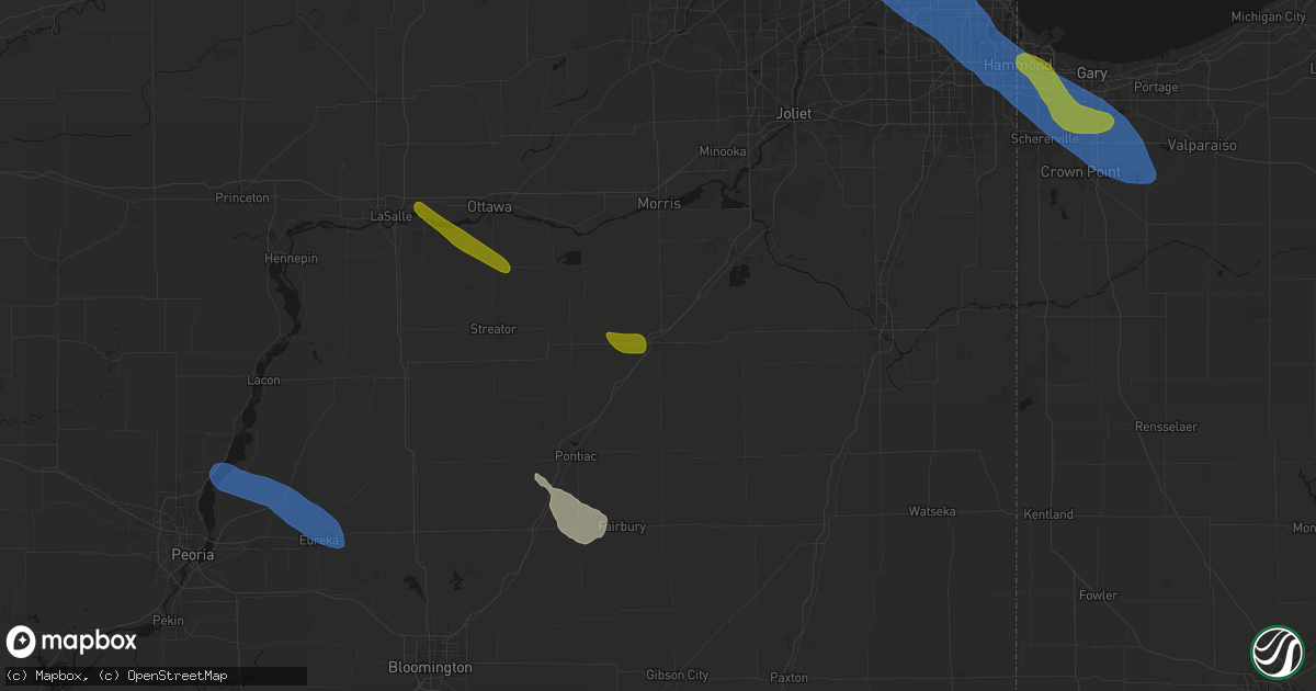 Hail map in Dwight, IL on June 24, 2026