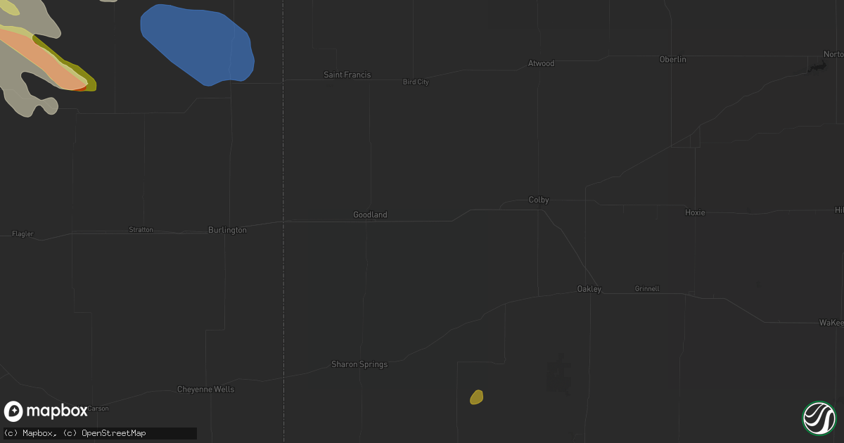 Hail map in Edson, KS on June 24, 2026