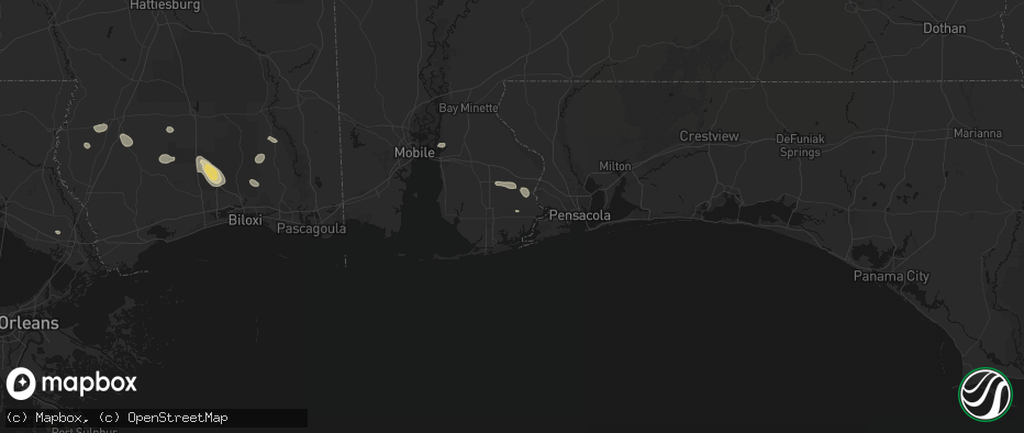 Hail map in Elberta, AL on June 24, 2026