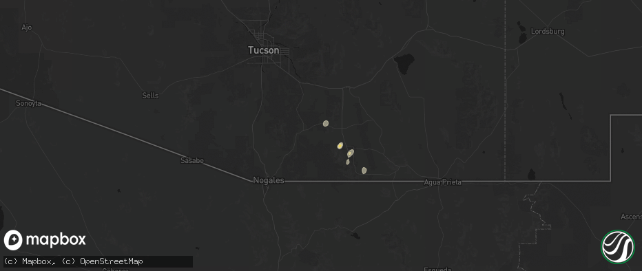Hail map in Elgin, AZ on June 24, 2026