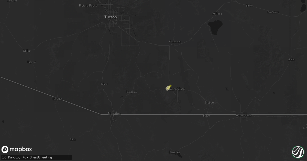 Hail map in Elgin, AZ on June 24, 2026