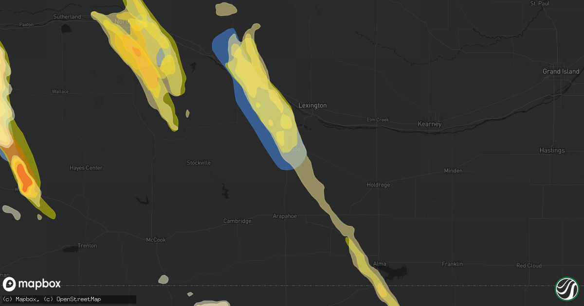 Hail map in Elwood, NE on June 24, 2026