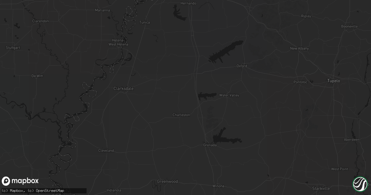 Hail map in Enid, MS on June 24, 2026