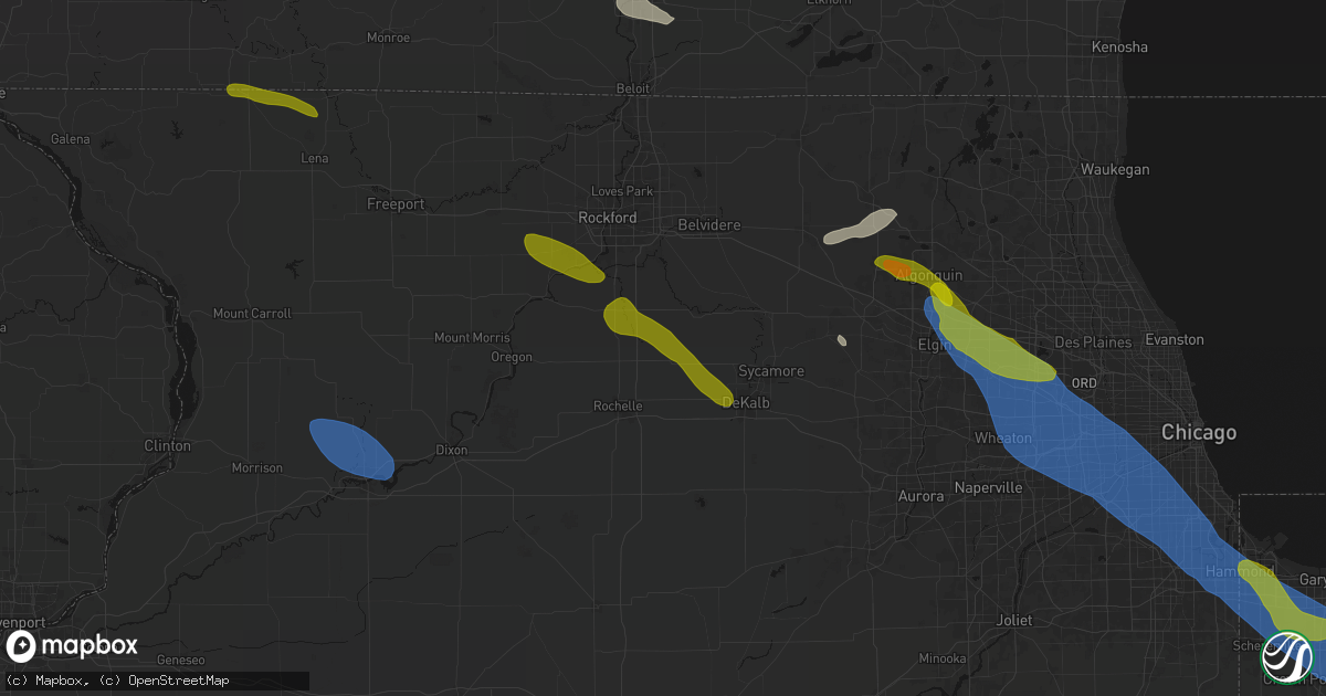 Hail map in Esmond, IL on June 24, 2026