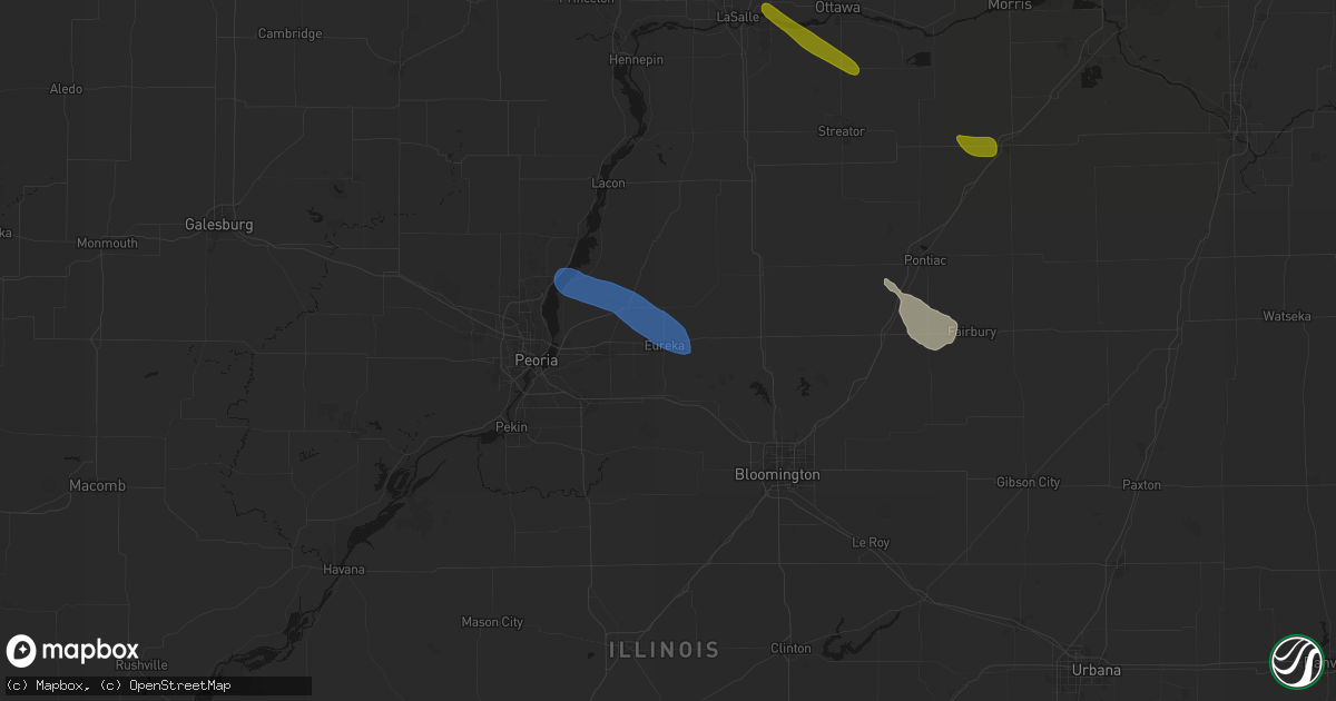 Hail map in Eureka, IL on June 24, 2026