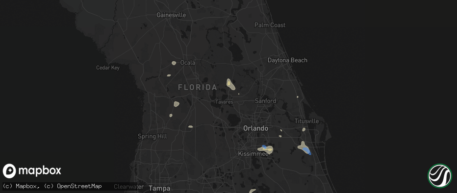 Hail map in Eustis, FL on June 24, 2026