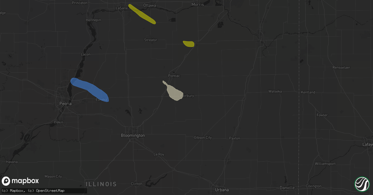 Hail map in Fairbury, IL on June 24, 2026