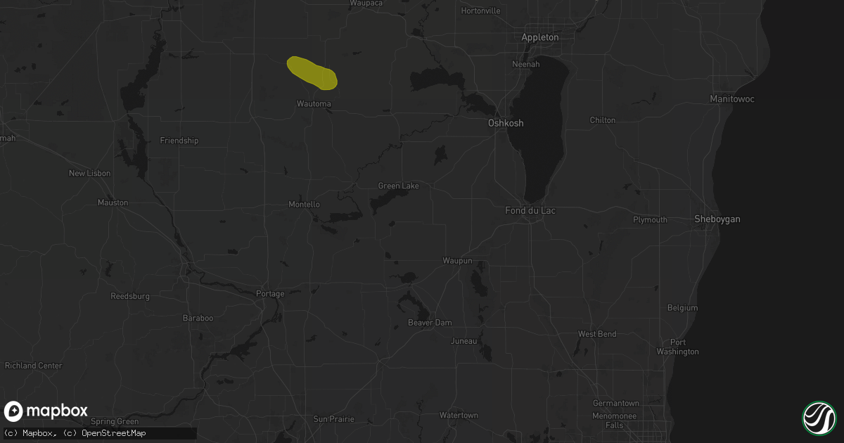 Hail map in Fairwater, WI on June 24, 2026