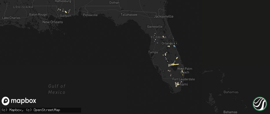 Hail map in Florida on June 24, 2026