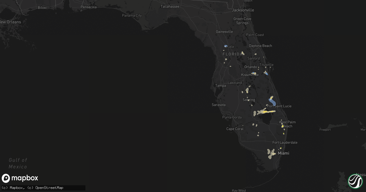 Hail map in Florida on June 24, 2026