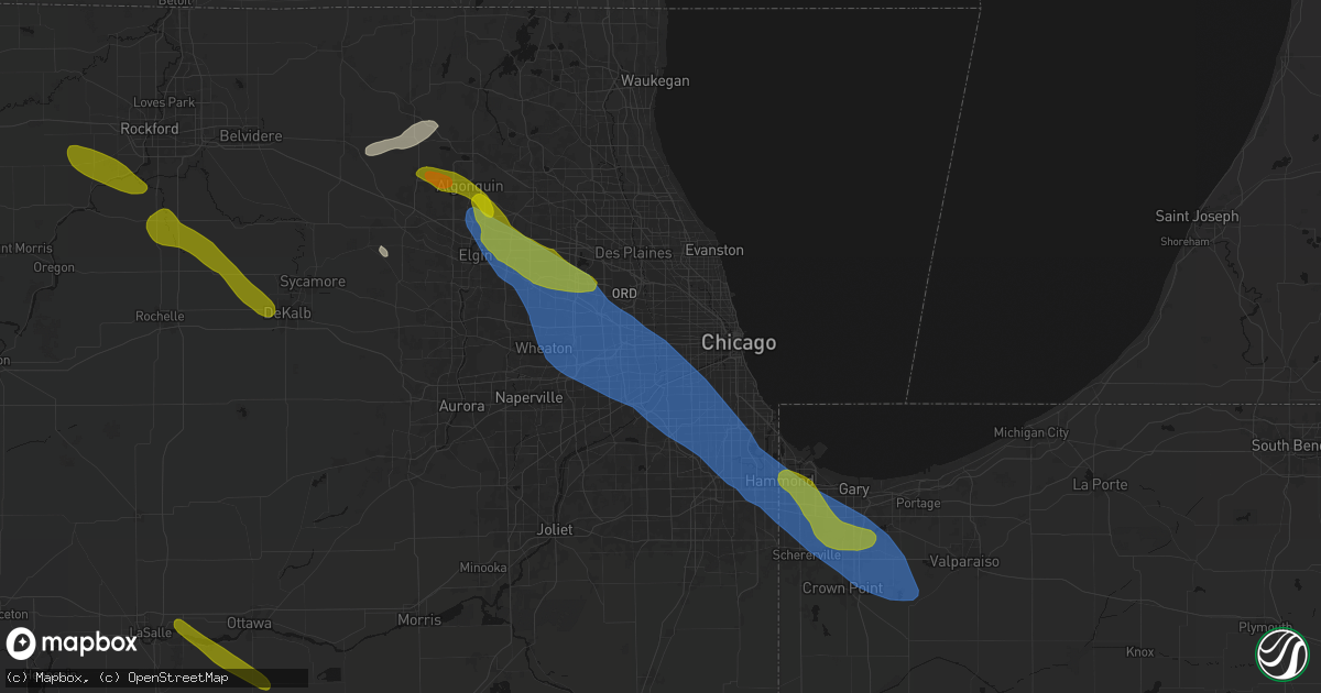 Hail map in Forest Park, IL on June 24, 2026
