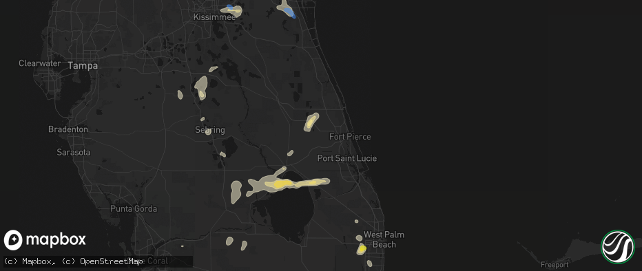 Hail map in Fort Pierce, FL on June 24, 2026