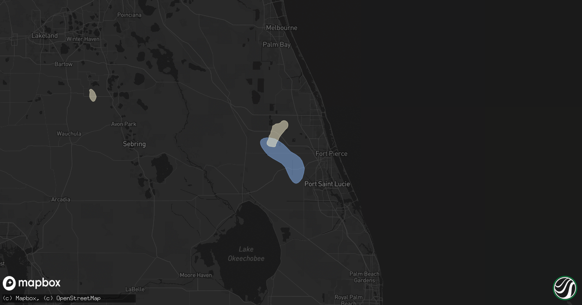 Hail map in Fort Pierce, FL on June 24, 2026