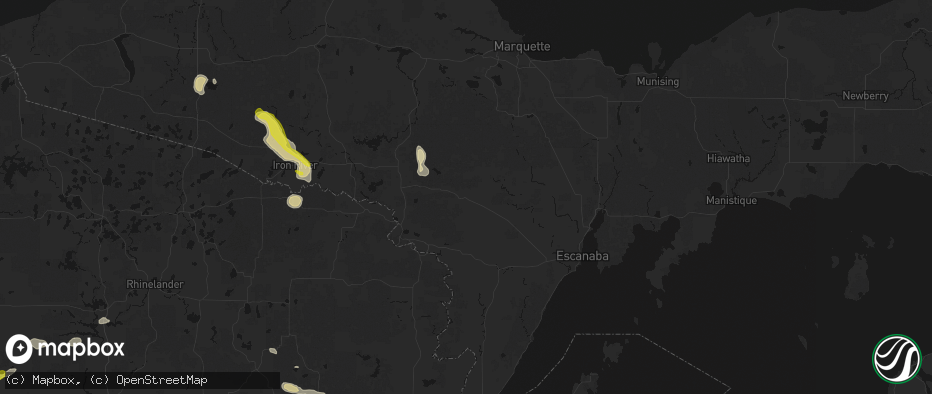 Hail map in Foster City, MI on June 24, 2026