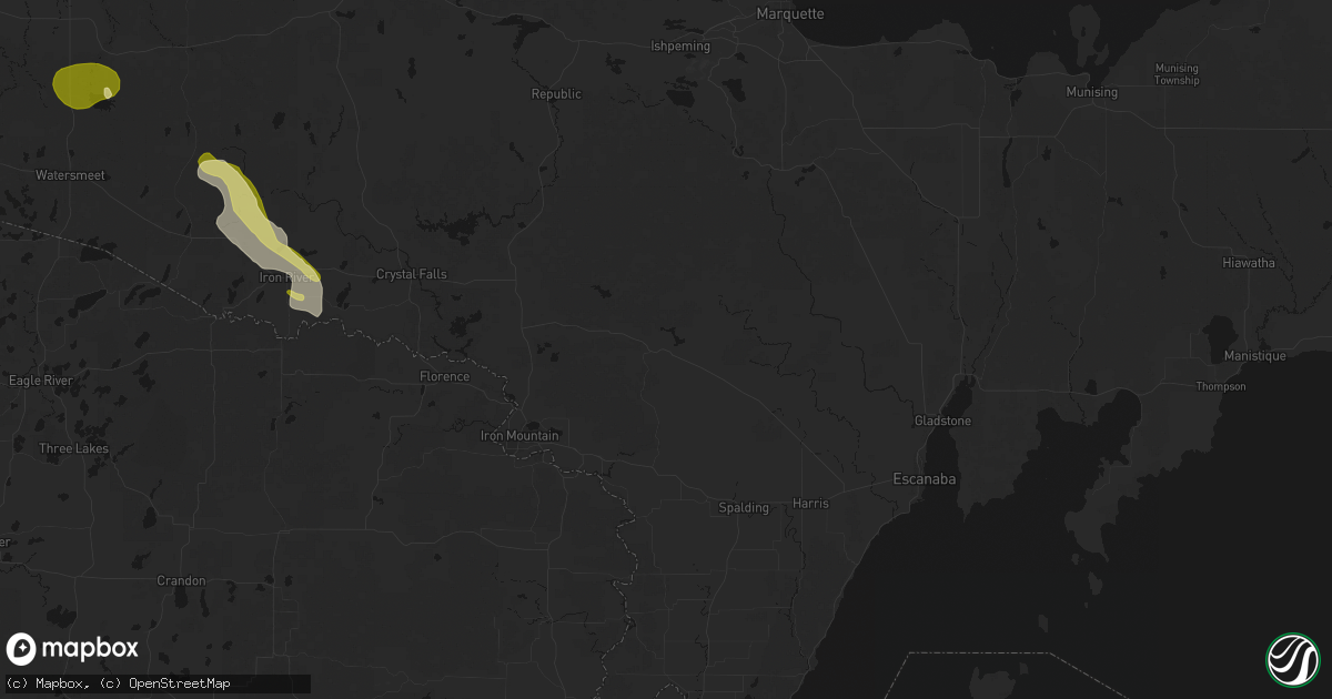 Hail map in Foster City, MI on June 24, 2026
