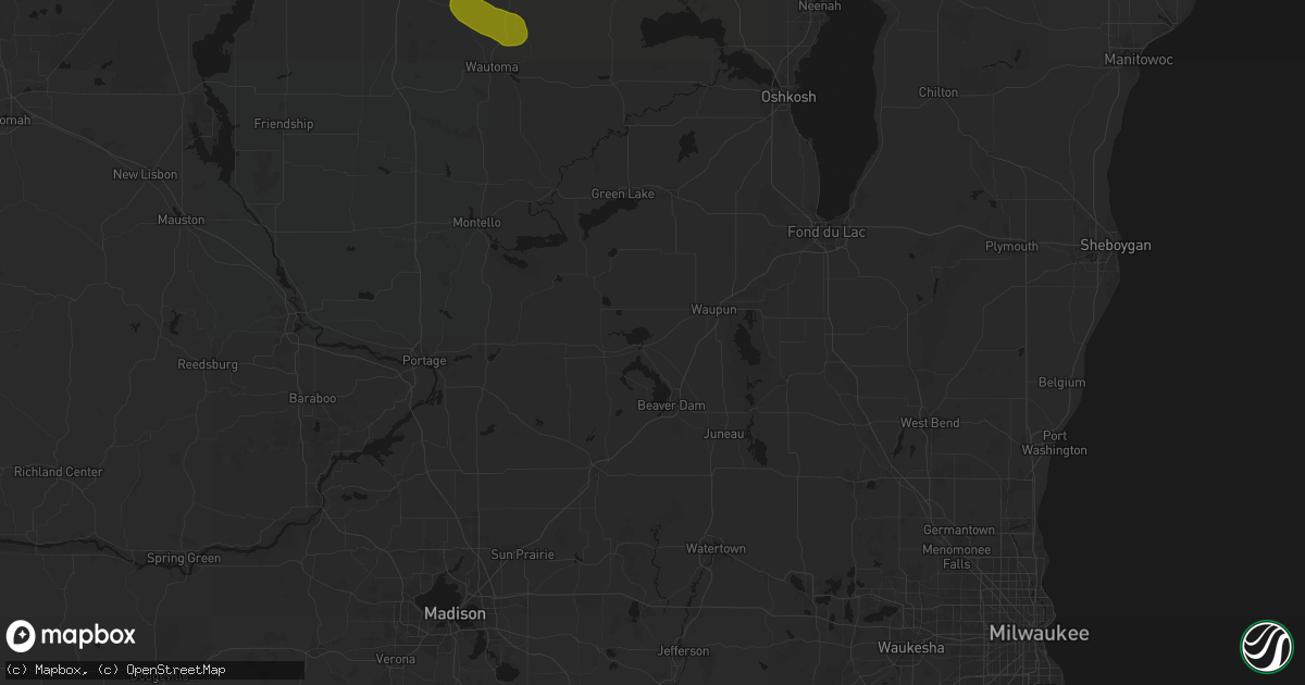 Hail map in Fox Lake, WI on June 24, 2026