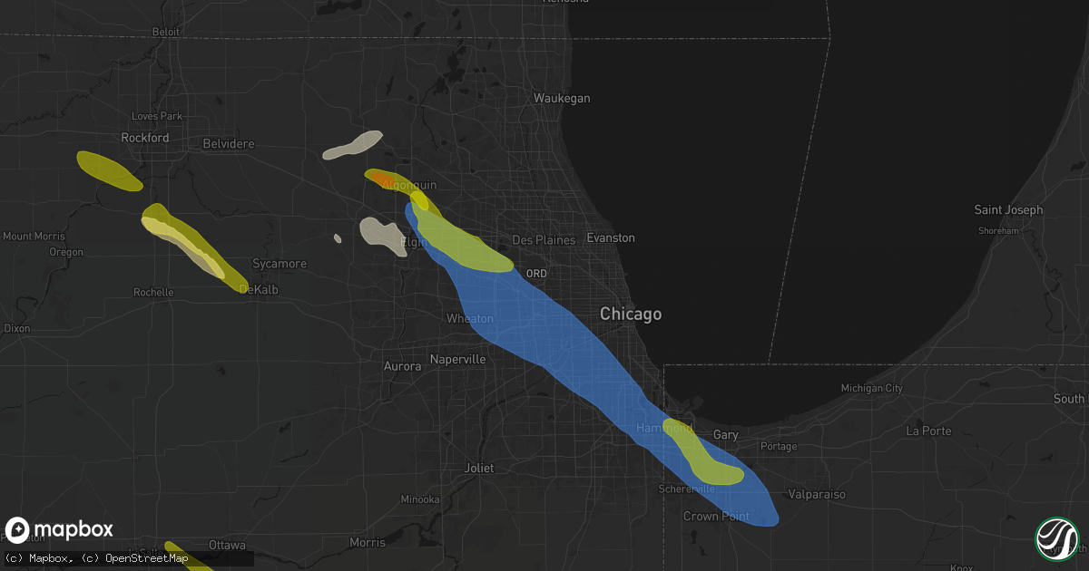 Hail map in Franklin Park, IL on June 24, 2026
