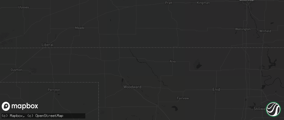 Hail map in Freedom, OK on June 24, 2026